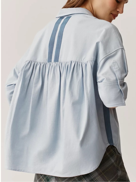 Maeve Tops - Maeve Mabel Boxy Oxford Shirt XXS in blue